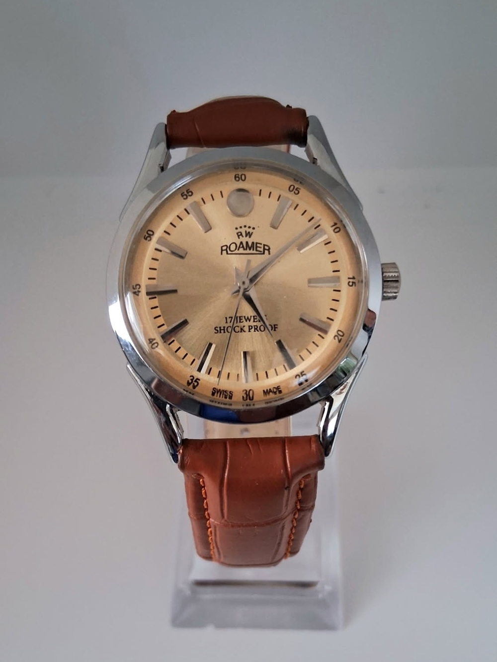 Men's Brown Leather Strap Dress Watch